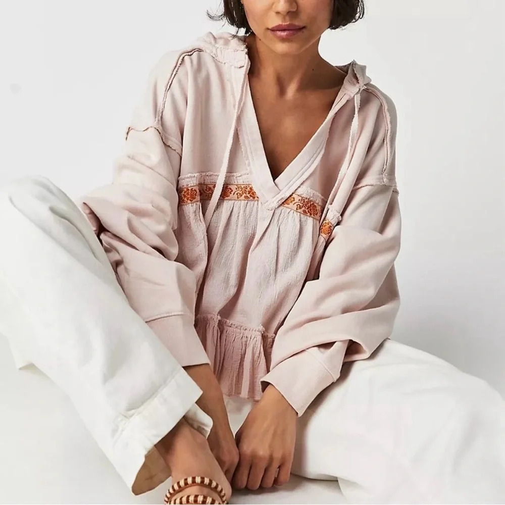 Free People Blush Pink Harry Sweatshirt - Picture 2 of 9